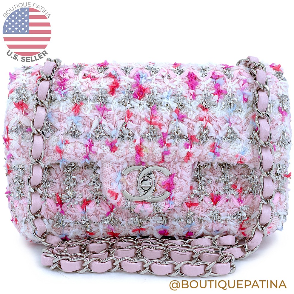 Chanel Rainbow Boucle Tweed Rectangular Mini Flap… - image 1