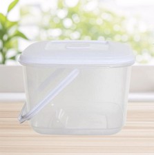 6L Food Storage Container & Handle Kitchen Canister Clear Dry Food Storage Tub