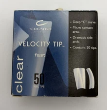CND Velocity CLEAR NAIL TIPS for Acrylic UV Gel Size #2 50 Refill