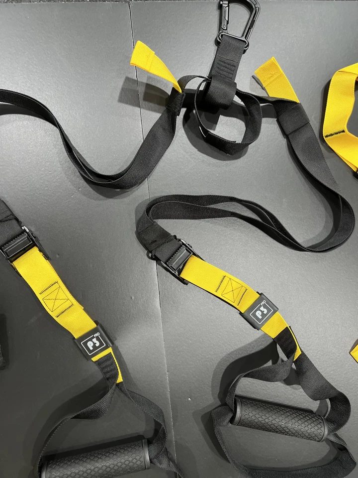 (P3) Correas de suspensión Pro, correas de entrenamiento de peso corporal, entrenamiento interior/exterior Foto 2 de 4