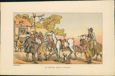 Lithographie : Dr. Syntax Sells Grizzle. (Illustration zu ''Doctor Syntax's Three