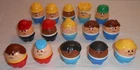 Vintage Lot Set of 15 Little Tikes Toddle Tots Weeble Wobble Chunky People