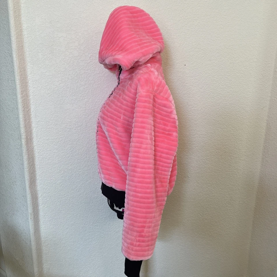 CLUB EXX Rosa Bomber Suave Cálido Imitación Piel Chaqueta Foto 4 de 4