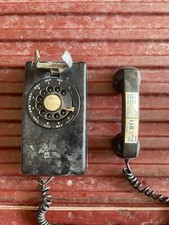 Vintage Black Grand Wall Phone Rotary dial Landline UNTESTED good condition