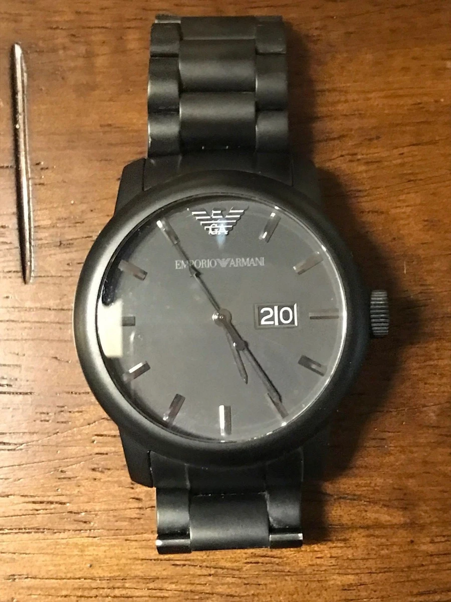Matt black armani watch sales