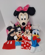 Disney Minnie Mouse Plush 22", Melissa Doug Mickey Mouse Hand Puppets Lot Of 5