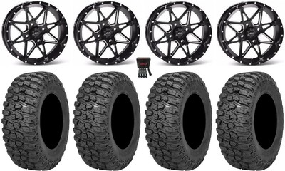 ITP Tornado 14'' Wheels Black 32'' Trail Saw 2.0 Tires Honda Pioneer 1000 / Talon