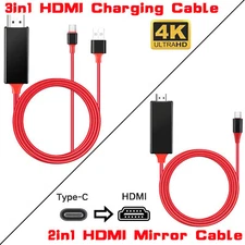 For Apple iPhone 16 Plus 16 Pro/Pro Max USB-C Type-C to HDMI 4K TV Mirror Cable