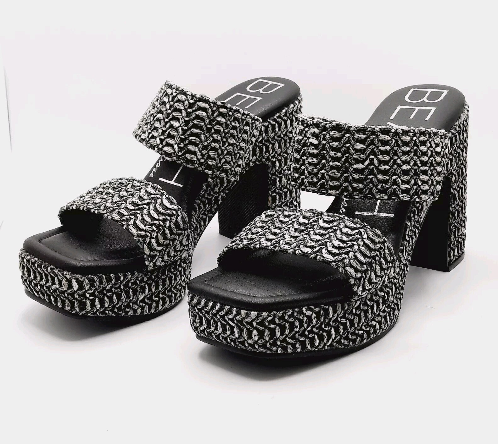 APL Sandali BEACH by Matisse Vegan Gem platform tacco a blocco neri doppio cinturino 5 5