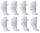 3,6,12 Pairs GIRLS SCHOOL COTTON COLOUR LACE SOCKS FRILLY LACE ANKLE BLACK SOCKS