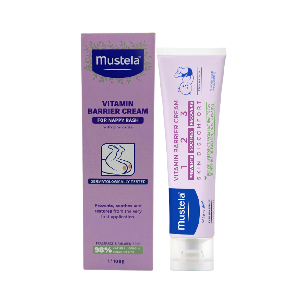 Mustela 1-2-3 Vitamin Barrier Cream 100mL Skin Discomfort Soothes