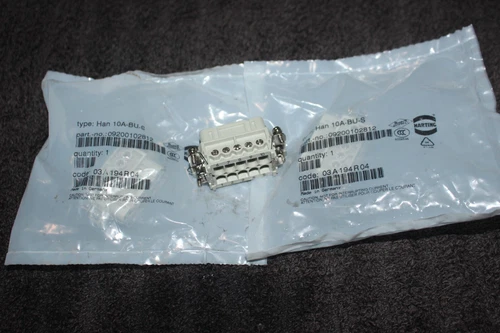 HARTING 09200102812, HAN A INDUSTRIAL CONNECTOR, HAN 10A-BU-S code 03 A 194 R 04
