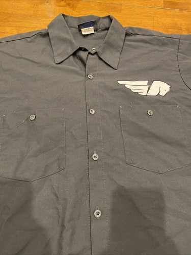 Vintage Buell American Motorrad Garage Mechaniker Shop Shirt Harley Davidson Knopf - Bild 2 von 11