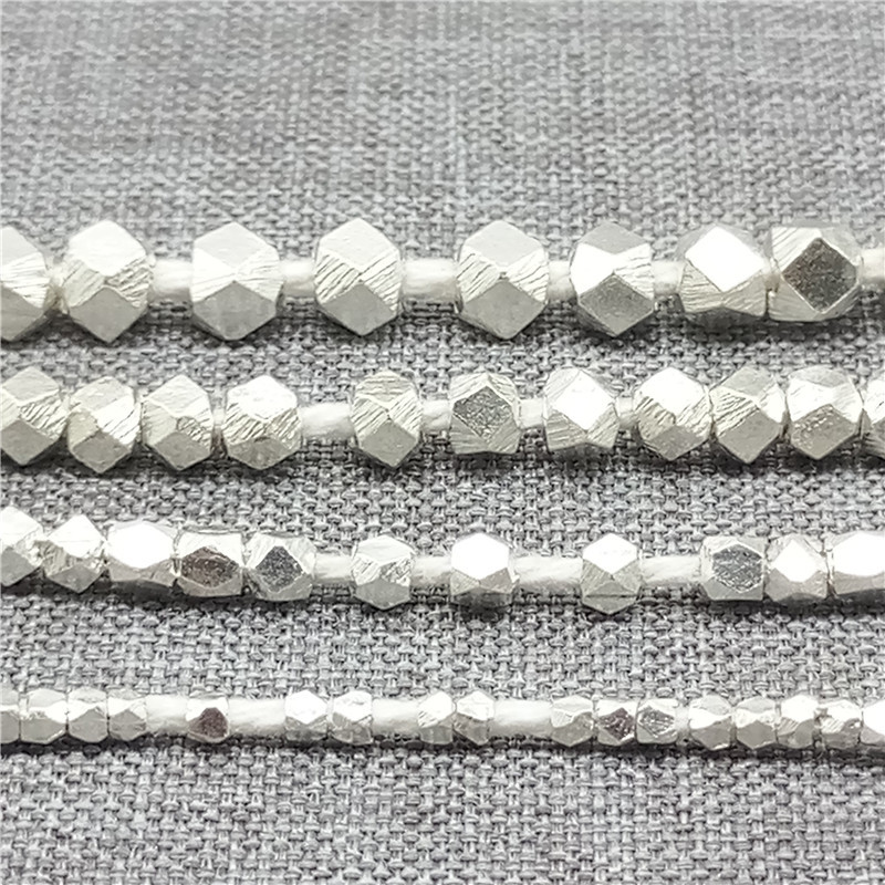Thai Karen Hill Tribe Silver Faceted Hexagon Beads 2mm