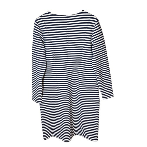 Boden Ellen Ottoman Dress 10L Ribbed Stretch Navy White Pockets Coastal Nautical - Picture 5 of 8