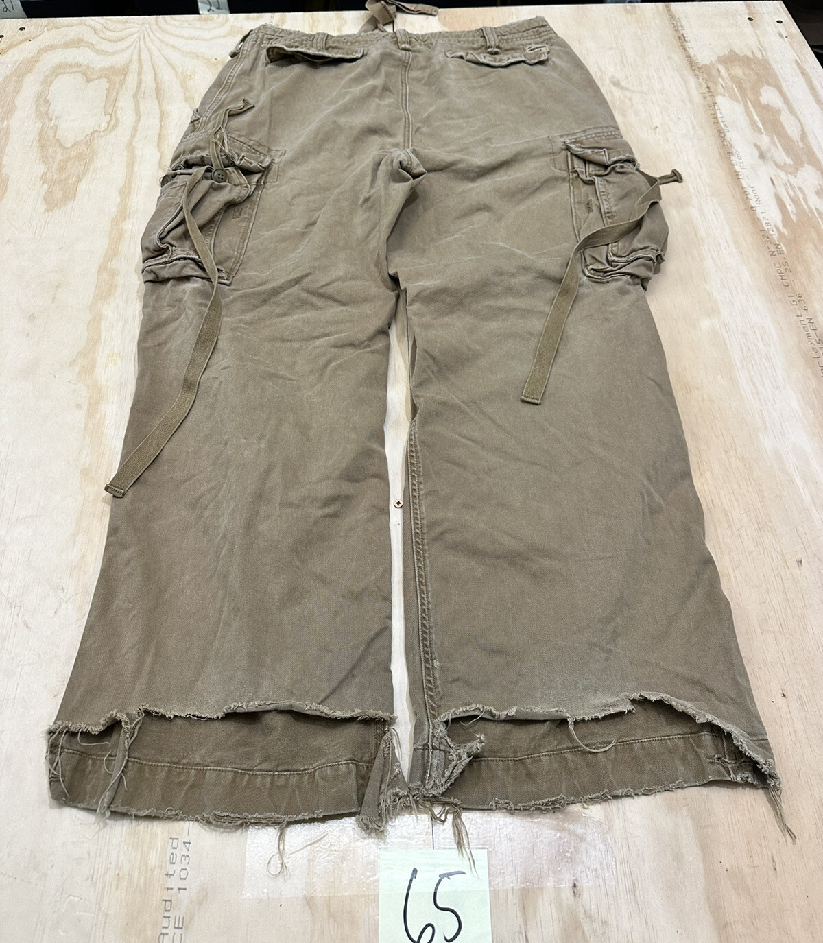 VTG Abercrombie Fitch Pants Mens 32 Brown Cargo Straight Paratrooper Utility Y2K