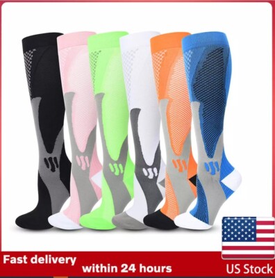 5 Pairs Copper Compression Socks 20-30mmHg Graduated Support Mens Womens S/M-XXL