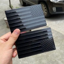 2PCS Metal USA Flag Sticker American Car Truck Decal Emblem Black Accessories