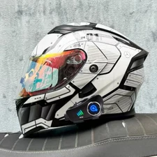 Bluetooth Built-in Camera Dual Visors DOT Approved Modular Motorcycle Helmet 