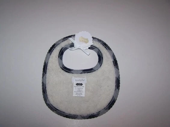 Babero Mud Pie Niñas Negro/Gris Cuadros Diseño Floral Nuevo con Etiquetas Foto 3 de 3