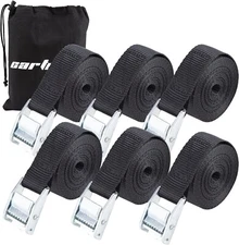 Cartman 1" X 12' Lashing Straps Cargo Tie-Down Strap up to 600Lbs, 6Pk in Carry