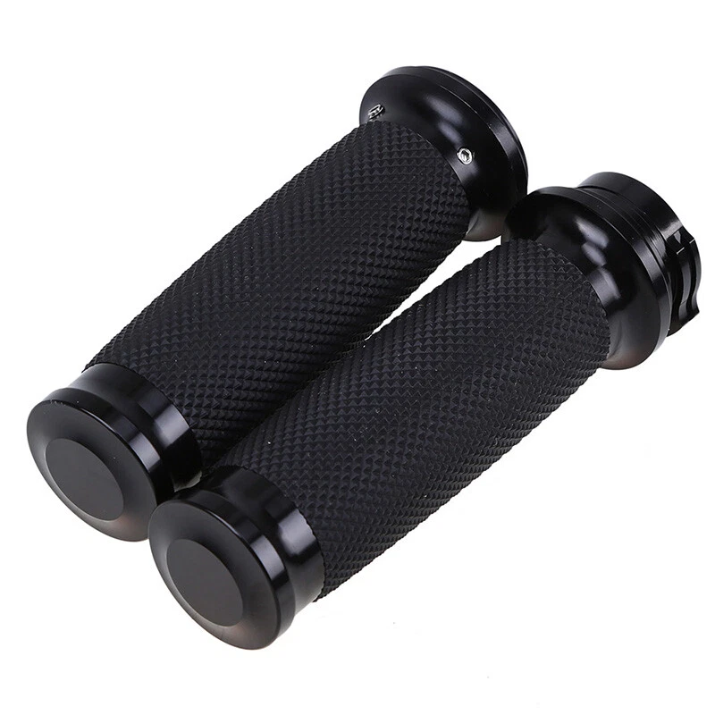 Black Motorcycle 1" Handlebar Hand Grip Fit For Harley Sportster Touring Softail - Image 3 of 4