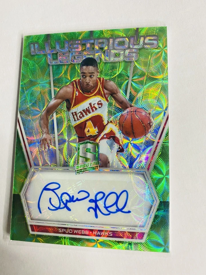 2017-18 Spectra Spud Webb Autograph Green Prizm 10/25 Illustrious Legends - Image 2 of 3