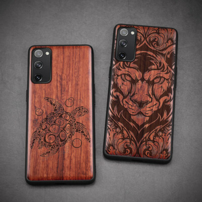 Schutzhülle Für Samsung Galaxy S25 S24 S23 S22 S21 S20 Ultra FE Holz CASE Cover