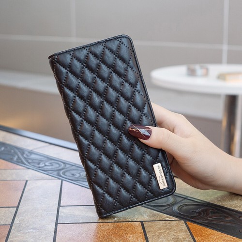 Für iPhone 15 Pro Max 14 Lingge mit Kartenfach Magnet Leder Flip Case Hülle - Bild 4 von 16