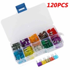 120PCS Mini Blade Fuse Assortment Auto Car Motorcycle SUV FUSES Kit APM ATM