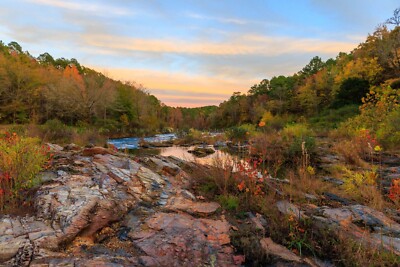 Beavers Bend Photography Print: Oklahoma Broken Bow Lake Autumn Landscape Photo