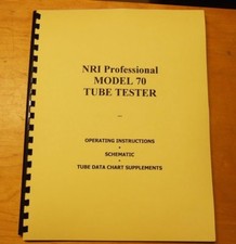 Ultimate MANUAL & 2 SETUP CHART for NRI-70 Tube Tester new remastered document