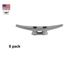 8 pack 6" Cast Iron Galvanized Dock Cleat Rope Tie Down Anchor Marine Boat Multi
