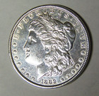 AU Detail 1889-P Morgan Silver Dollar Cleaned Polished Philadelphia Mint (mrmtb4 — photo 1