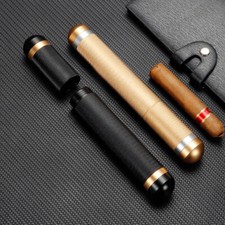 Paquete de 2 cajas portátiles con soporte de tubo de cigarro individual de acero inoxidable