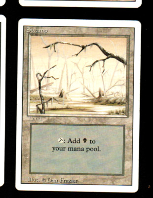 MRM ENGLISH Swamp - Marais PL/POOR V2 MTG Magic REVISED