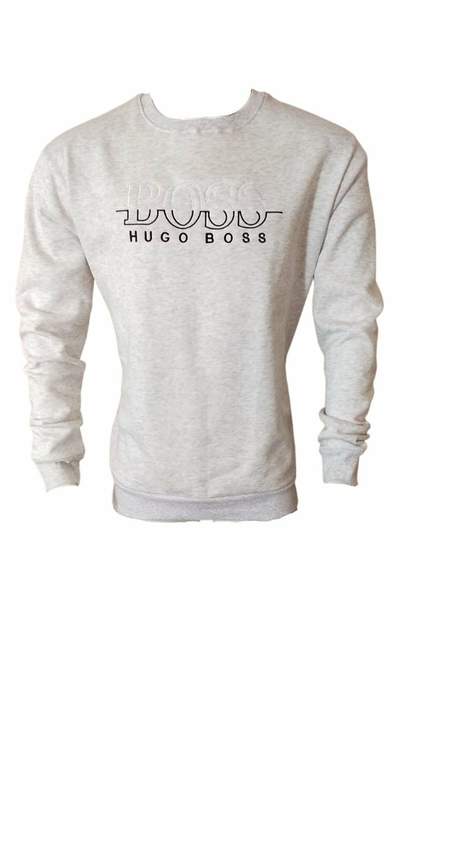 Hugo Boss Menu0026#039;s Premium Cotton Logo Sweatshirt Crew Neck Pullover  Designer Wear | eBay