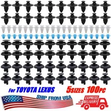 100 x Bumper Engine Cover Inner Apron Fender Clips Screws 7 8 mm Hole For Toyota