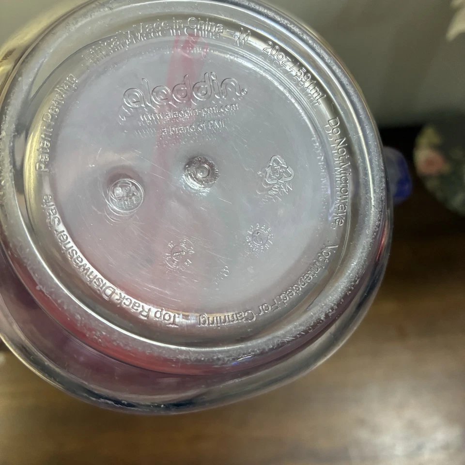 Aladdin Insulated Mason Jar Tumbler/Mug Water Blue W Red Lid&Straw 20 OZ - Image 3 of 4