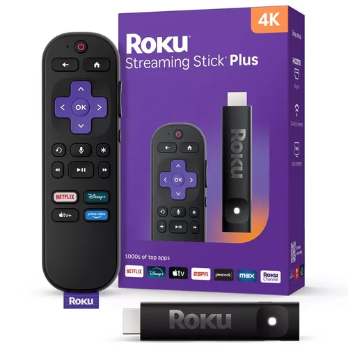ROKU 4K Streaming Stick Plus + Remote Control + Bluetooth 500 Channels (NEW)