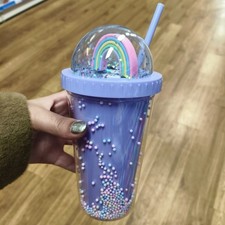Unicorn Cup with Straw 450ml – Reusable Cute Drink Tumbler for Kids