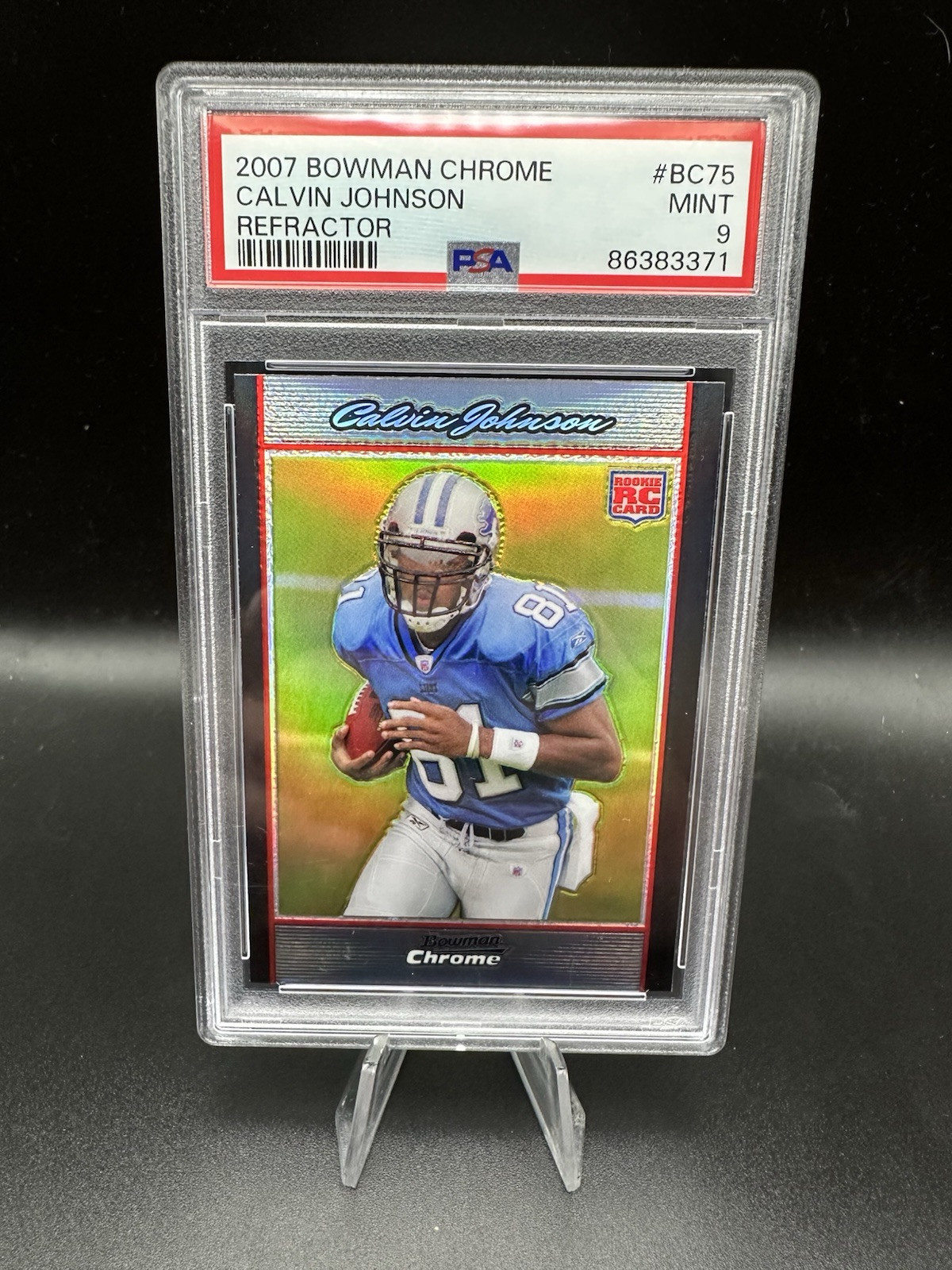 Calvin Johnson 2007 Bowman Chrome Rookie Refractor PSA 9 Detroit Lions 🔥