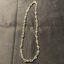 Twisted Hermalite & Beige Beaded Necklace Costume Jewellery