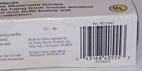 GE/General Electric WINDOW ICE, 50 Christmas String Lights Sculpted Icicle Set - Picture 12 of 12