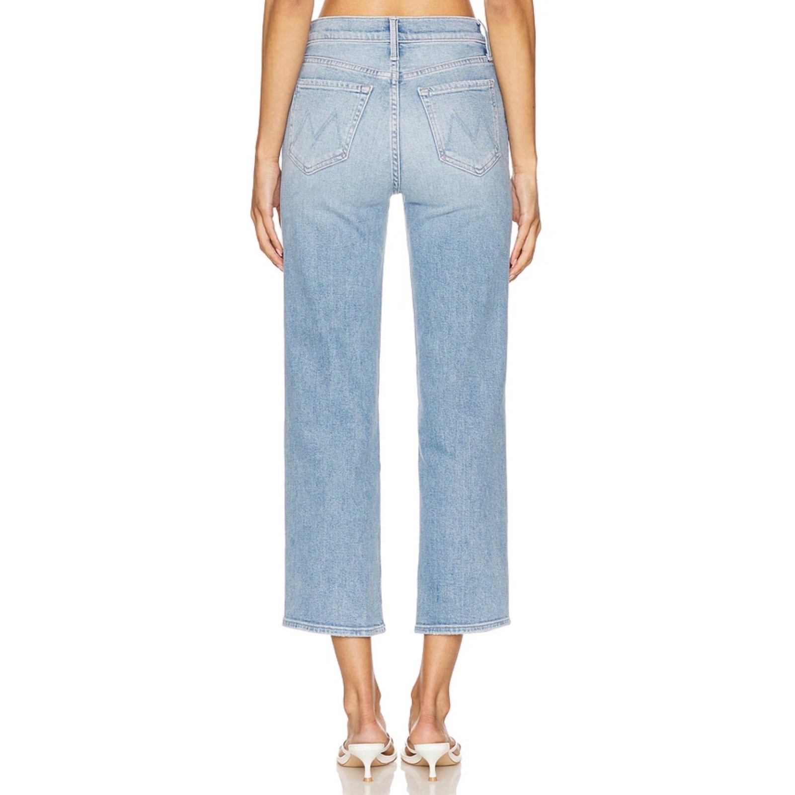 Mother The Rambler Zip Ankle Jeans Straight Leg Going Dutch Blue Size 34 NWT image 5