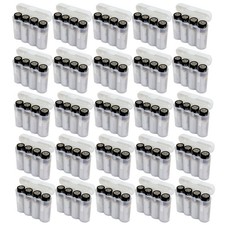 25 EBC Battery White AA AAA CR123A Plastic Battery Holder Storage Cases