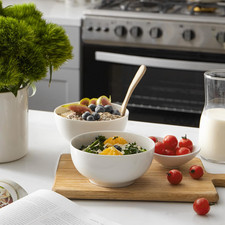 22 OZ White Ceramic Bowls Set of 4 - Perfect for Soup Bowls for Kitchen, Cere...