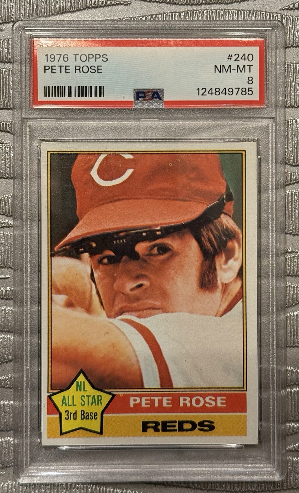 Pete Rose 1976 Topps #240 PSA 8 NM-MT Reds Beautiful Just Graded
