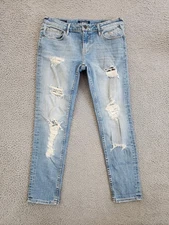 Vigoss Jeans Womens 27 Light Wash Distressed Thompson Tomboy Skinny Denim Pants