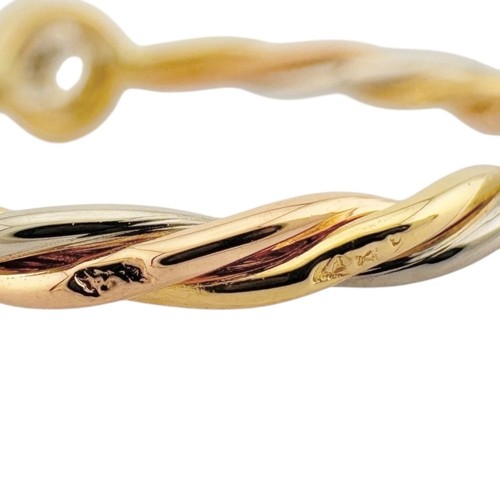 Anello Cartier #4.25 Trinity Twist oro giallo 18 carati K18 diamante usato - Foto 10 di 10